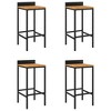 vidaXL Bar Stools 4 pcs Black Poly Rattan and Solid Wood Acacia - 2 of 4