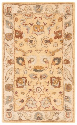 Taupe and Ivory Hand-Tufted Wool 4' x 6' Area Rug