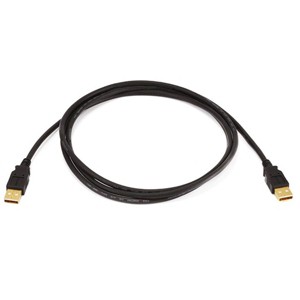 Monoprice USB 2.0 Cable - 6 Feet - Black | USB Type-A Male to USB Type-A Male, 28/24AWG, Gold Plated for Data Transfer Hard Drive Enclosures, - 1 of 2