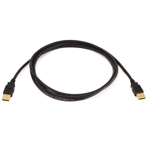 Monoprice USB 2.0 Cable - 6 Feet - Black | USB Type-A Male to USB Type-A Male, 28/24AWG, Gold Plated for Data Transfer Hard Drive Enclosures, - image 1 of 2