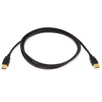 Monoprice USB 2.0 Cable - 6 Feet - Black | USB Type-A Male to USB Type-A Male, 28/24AWG, Gold Plated for Data Transfer Hard Drive Enclosures,