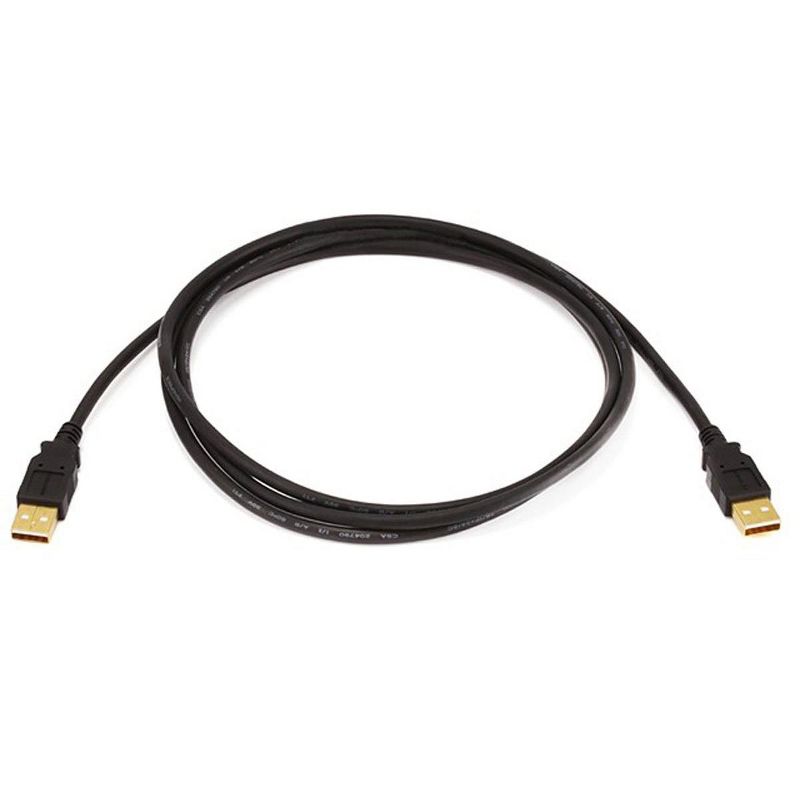 Monoprice USB 2.0 Cable - 6 Feet - Black | USB Type-A Male to USB Type-A Male, 28/24AWG, Gold Plated for Data Transfer Hard Drive Enclosures,, 1 of 3