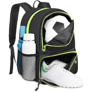 Soccer Backpack, Lightweight Soccer Bag, Water resistant Sport Equipment Bags Fit Basketball to Match Training - 1 of 4