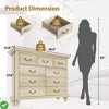 9 Drawer Dresser for Bedroom Dressers & Chests of Drawers w/ Ornately Carved Metal Handles - 2 of 4