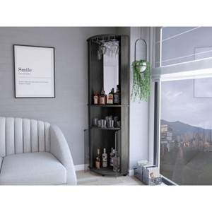 CAVINAS Corner Bar Cabinet,74.4" Tall Freestanding Storage Cabinet with 3 Shelves,Space-Saving Corner Cabinet for Dining Room,Small Spaces - 1 of 4