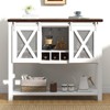 Sideboard Buffet Storage Cabinet, Farmhouse Wine Bar Cabinet,  with Wine Glass Rack, Ideal for Home,Dining, Living Room - 3 of 4
