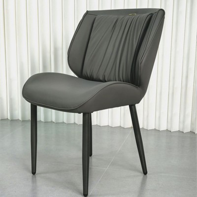 2 x Dining Chairs Upholstered PU Leather Wide Back Armless Side Dining Chairs