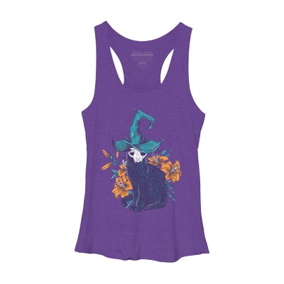 Women's Design By Humans Spooky Cat By jess1586 Racerback Tank Top