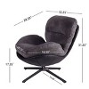 360° Swivel Accent Chair,Modern Chenille Upholstered Armless Chair With  Metal Base Frame,No Wheels For Living Room Office-Coolbibila - 4 of 4
