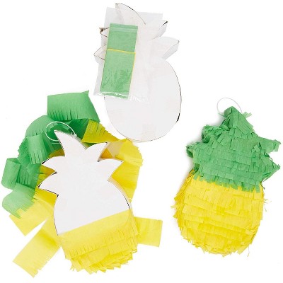 Bright Creations 3-Pack Mini Pineapple DIY Pinata Craft Kit Birthday Party Decorations 7.5 x 4.5 in