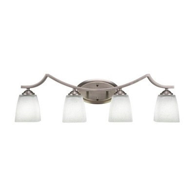 Toltec Lighting Zilo 4 - Light Vanity in  Graphite with 4.5" Square White Muslin Shade