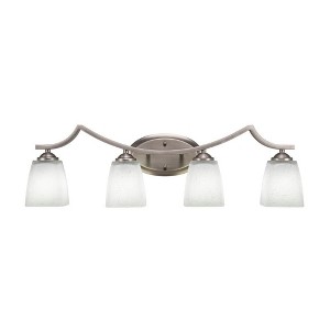 Toltec Lighting Zilo 4 - Light Vanity in  Graphite with 4.5" Square White Muslin Shade - 1 of 1
