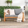 Galia Square Leg Acacia Wood Patio Loveseat with Cushions - Brown - Saracina Home - 4 of 4