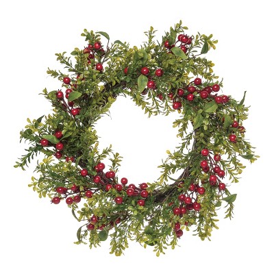 Transpac Artificial 24 in. Multicolored Christmas Merry Berry Wreath