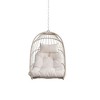 CAVINAS Outdoor Egg Swing Chair,Rattan Patio Hanging Chair with Cushion,Outdoor Swing for Backyard Porch Courtyard,White - 2 of 4