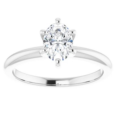 Pompeii3 1/2 Ct Oval Solitaire Diamond Engagement Ring Lab Created White or Yellow Gold