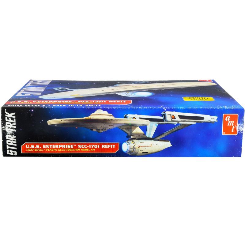Skill 2 Model Kit U.S.S. Enterprise NCC-1701 Refit Starship "Star Trek" 1/537 Scale Model by AMT, 2 of 5