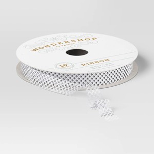 18’ Christmas Premium Netted Ribbon Silver Sheer - Wondershop™ - 1 of 3