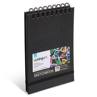 KINGART Black Paper Pad 5x7.5 75 Sheets