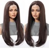 Jessie's Wig Straight Wig Heat Resistant Middle Length Synthetic Hair 13x3.5 Lace Wigs Brown Color 22 Inch 1 Pc/Pack - 2 of 4