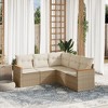 vidaXL Garden Sofa Set Beige PE rattan, powder-coated steel, 100% polyester - 2 of 4
