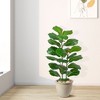 Acekool 39-Inch Artificial Fiddle Leaf Fig Tree with Natural Wood Trunk, Adjustable Leaves, Indoor & Outdoor Faux Plant with Pot - 2 of 4