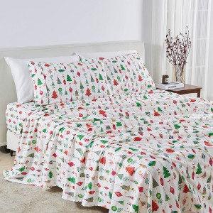 Brushed Microfiber Holiday Printed Sheet Set - Great Bay Home - 1 of 4