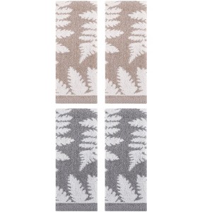REGALWOVEN 4 Pcs Leaves Pattern Cotton Soft Absorbent Decorative Hand Towels for Bathroom Kitchen 13 x 29 Inch - 1 of 4