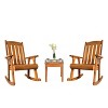 Fortune Candy 2 PCS Solid Fir Wood Outdoor Rocking Chair with Deep Contour Seat, Heavy Duty 600 lbs for Patio Porch and Yard, Brown - 4 of 4
