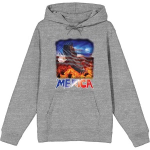 Americana ‘Merica Eagle  Adult Long Sleeve Hoodie - 1 of 2