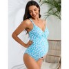 Womens Maternity Swimsuits Wrap Front Sling Swimwear One Piece Adjustable Crossback Swimsuits Stretchy Summer Beach Outfits - 2 of 4