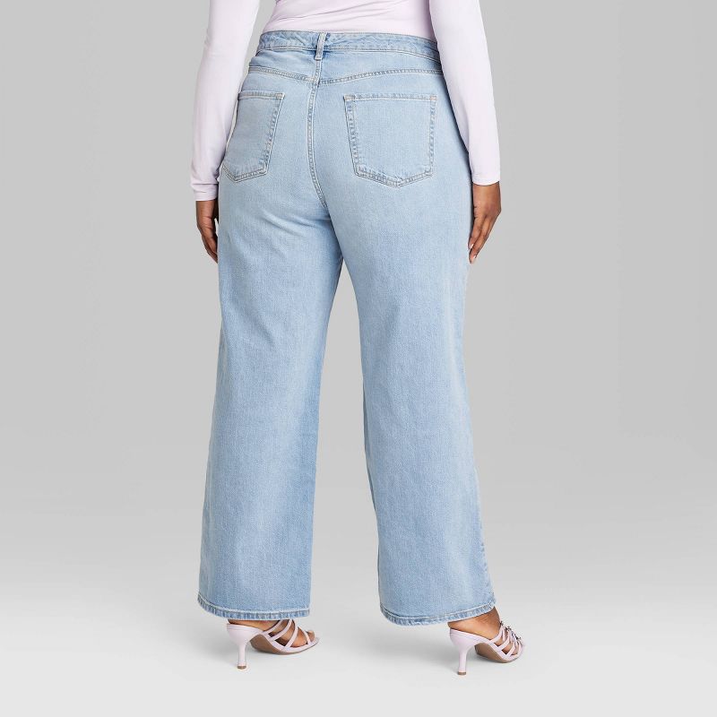 Women's High-Rise Wide Leg Baggy Jeans - Wild Fable™ Light Blue, 4 of 11