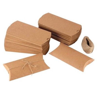 Juvale 100-Pack Kraft Paper Gift Boxes, Party Favor Boxes with Card & Jute Twine, 7.5 x 3.7 x 1.2 In