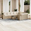 vidaXL 10 Piece Patio Sofa Set with Cushions Poly Rattan - Beige and Cream Without Table - 2 of 4