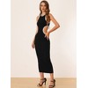 Allegra K Women's Round Neck Cut Out Sleeveless Maxi Bodycon Racerback Dress - 3 of 4