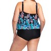 Women's High Neck Keyhole Blouson One Piece Swimsuit - Plus Size - Maxine - 2 of 4
