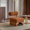 Boucle Upholstered Modern Lounge Chair with Rolled Backrest, Solid Wood Frame and Soft Cushions - 3 of 4