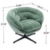Modern Swivel Accent Chair, Chenille 360° Swivel Chair with Removable Cushion and Black Metal Base for Living Room – Cuddlewood - 4 of 4