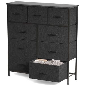 DOMETOUR Dresser for Bedroom 9 Drawer Fabric Storage Tower, Storage Cabinet Tall Chest Organizer Unit Bins Living Room Entryway Closet-Gray - 1 of 4