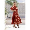 LEELA Women's Summer Maxi Nightdress Cover Up Gown Caftan Loungewear Dashiki House Dresses for Women 3X-4X Red, Polka Dots - 2 of 4