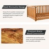 Twin Size Outdoor Acacia Wood Porch Swing Daybed with Ropes, Hanging Swing for Patio, Garden, or Backyard - 4 of 4