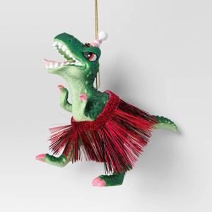 Christmas Tinsel Skirt Dino Ornament - Wondershop™ - 1 of 3