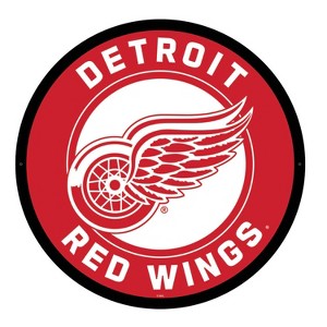 Evergreen Ultra-Thin Edgelight LED Wall Decor, Round, Detroit Red Wings- 23 x 23 Inches Made In USA - 1 of 4