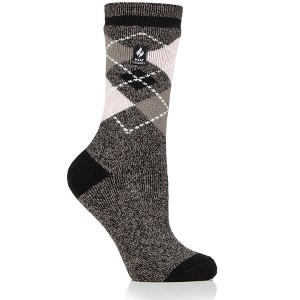 Heat Holder® Women's Argyle LITE™ Socks Success| Thermal Yarn | Medium-Thick Socks Casual Shoes + Boots | Warm + Soft, Hiking, Cabin, Cozy at Home Socks | 5X Warmer Than Cotton - 1 of 3