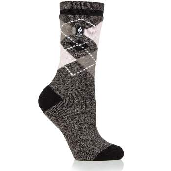 Heat Holder® Women's Argyle LITE™ Socks Success| Thermal Yarn | Medium-Thick Socks Casual Shoes + Boots | Warm + Soft, Hiking, Cabin, Cozy at Home Socks | 5X Warmer Than Cotton