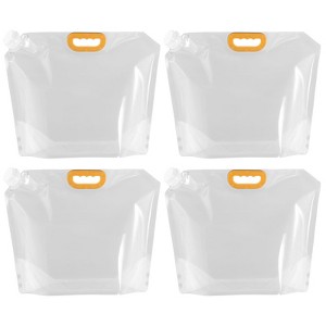 Unique Bargains Camping Hiking Plastic Collapsible Water Container Bags 4 Pcs - 1 of 4