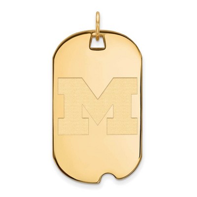 Black Bow Jewelry 14k Yellow Gold Michigan Wolverines NCAA Large Pendant