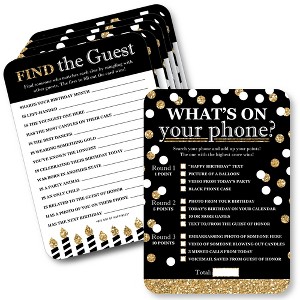 Big Dot of Happiness Adult Happy Birthday - Gold - 2-in-1 Birthday Party Cards - Activity Duo Games - Set of 20 - 1 of 4