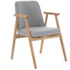 Living Room Accent Chairs Mid Century Modern Reading Arm Chair, Upholstered Bedroom Chair with Soild Wood Frame - 2 of 4
