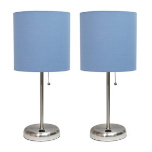 Creekwood Home Contemporary Bedside Table Lamps with USB Port - 1 of 4